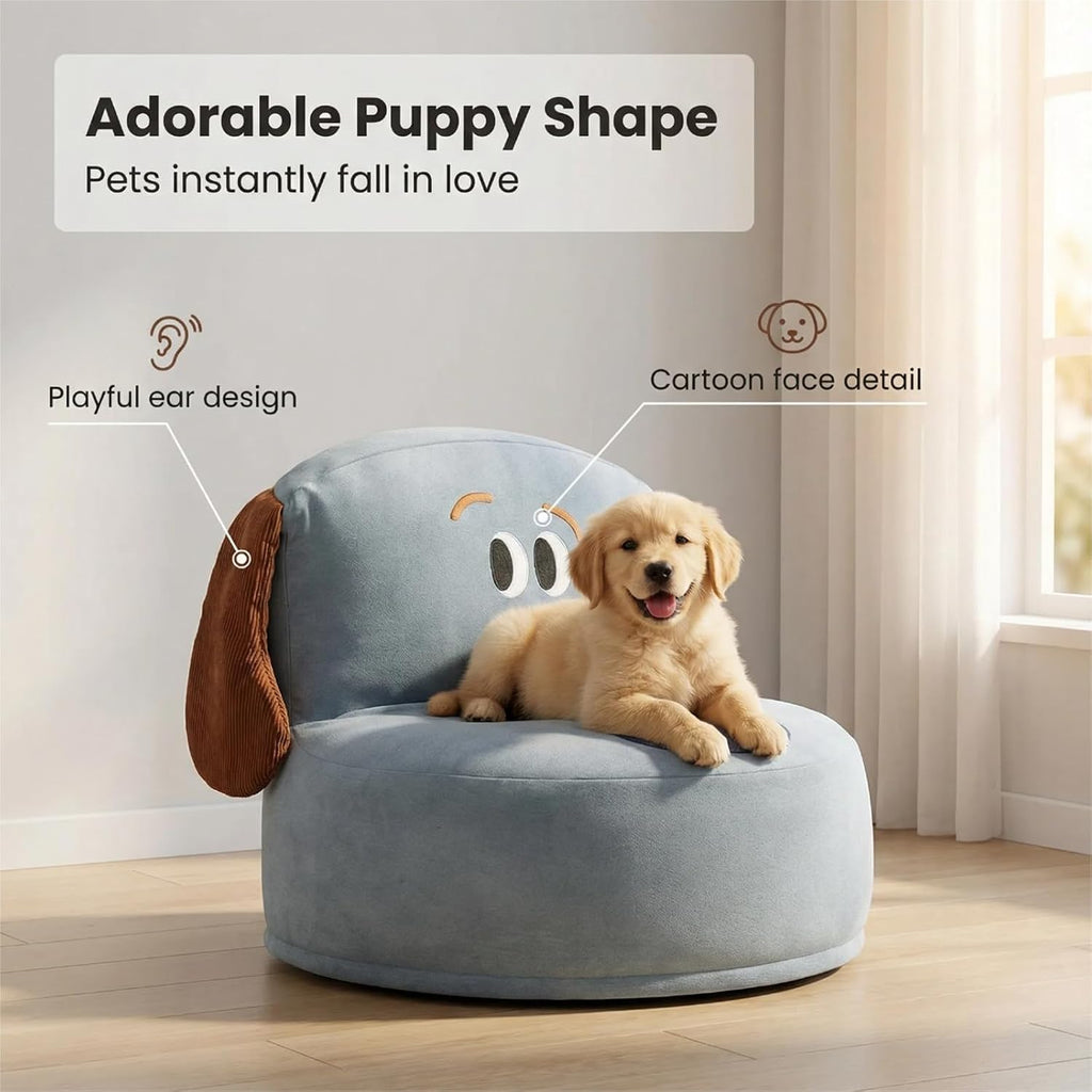 Denim Furniture Style Sofa Dog Bed, Removable Cover, Grey, Medium