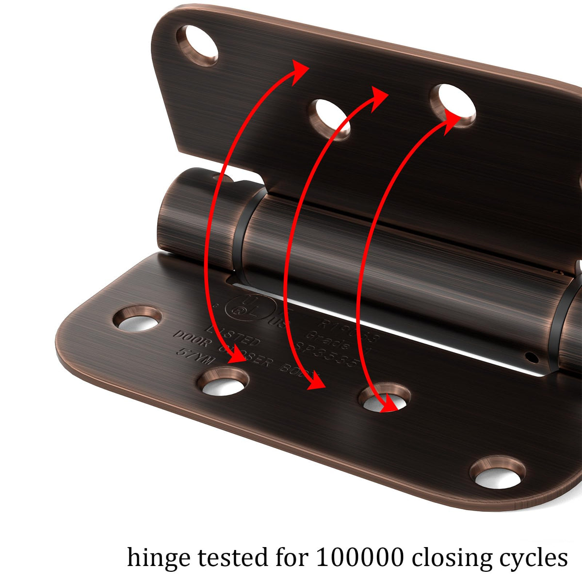 2 Pack 4Inch Spring Door Hinges Oil Rubbed Bronze 5/8" Radius Corner