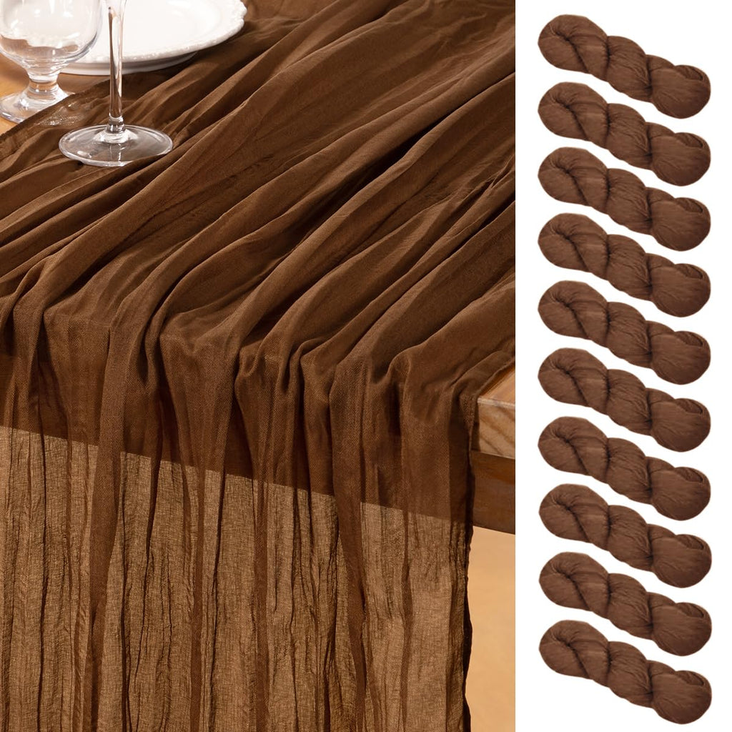 Brown Cheesecloth Table Runners 10 Pack Fall Runners