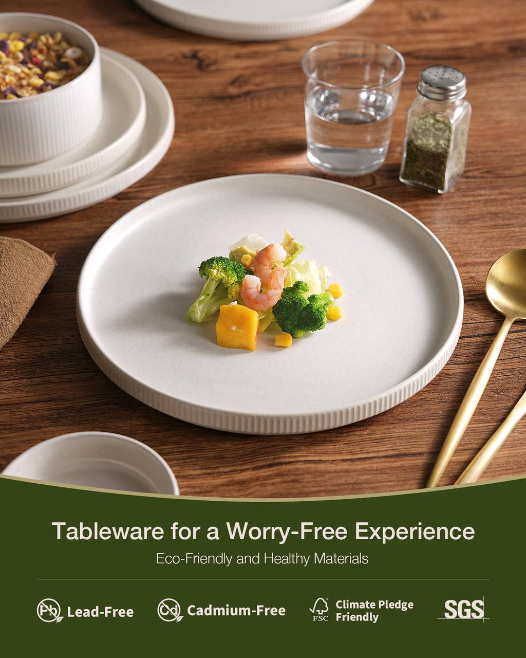 Star Dinnerware Sets with Mugs, Ceramic Plates and Bowls Set for 6