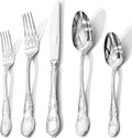 40-Piece Vintage Silverware Set, 18/10 Stainless Steel Flatware