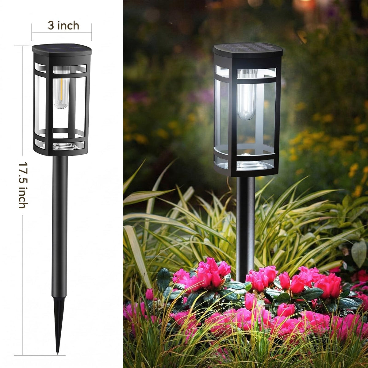 16 Pack Solar Pathway Lights Outdoor Waterproof, Cool White