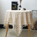Vintage Crochet Tablecloths Lace Doilies Cotton Beige Square Tablecloths Table Cover Table Topper Wedding Home Party