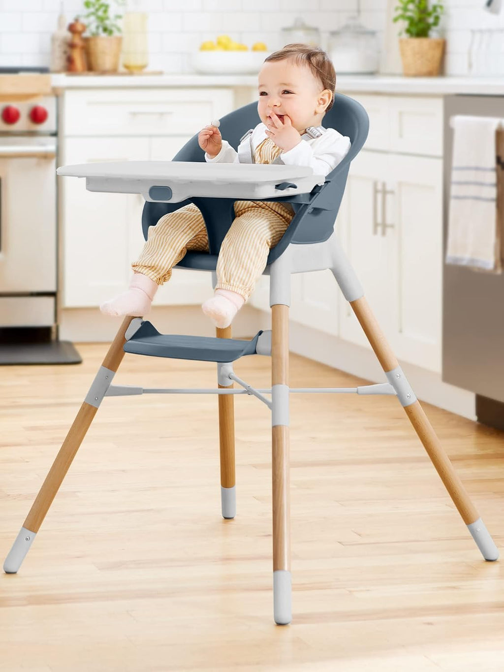 Baby High Chair 4 in 1 Convertible High Chair, EON, Slate Blue