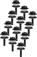 35 Lumen Modern 2-Tier Low Voltage Path Light - Outdoor 2.5 Watt Landscape Light (12 Pack, Black)