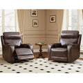 Premium Genuine Leather Power Recliner Chair for Adults, 2 Dual Motor Electric Recliners with Adjustable Headrest