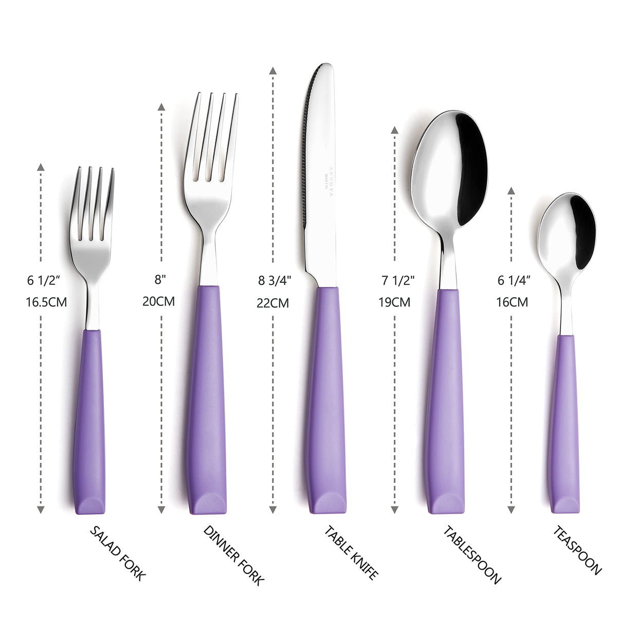 Silverware Set 20 Pieces Stainless Steel Cutlery Color Handle Flatware - 4 x Dinner Knife; 4 x Dinner Fork; 4 x Salad