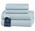 100% Cotton Queen Sheets, Percale Queen Sheet Set, Ice Blue