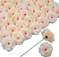 Rose Artificial Flowers, 50Pcs Green Roses Head Flowers Bulk with Stem