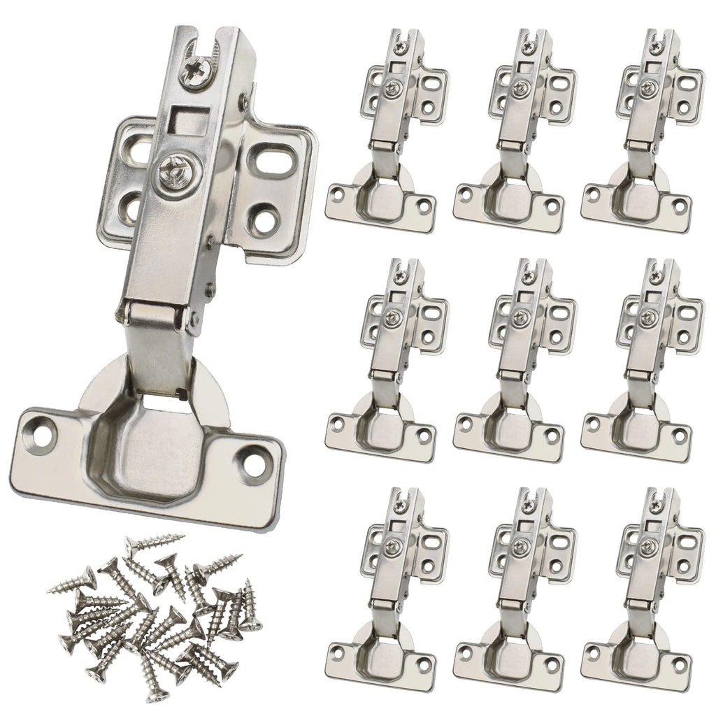 10 Pack 35mm Soft Close Cabinet Hinges, Concealed Full Overlay Hinge