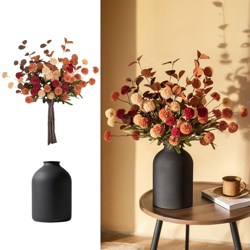 Faux Flowers Table Centerpiece, Fall Flower in Vase