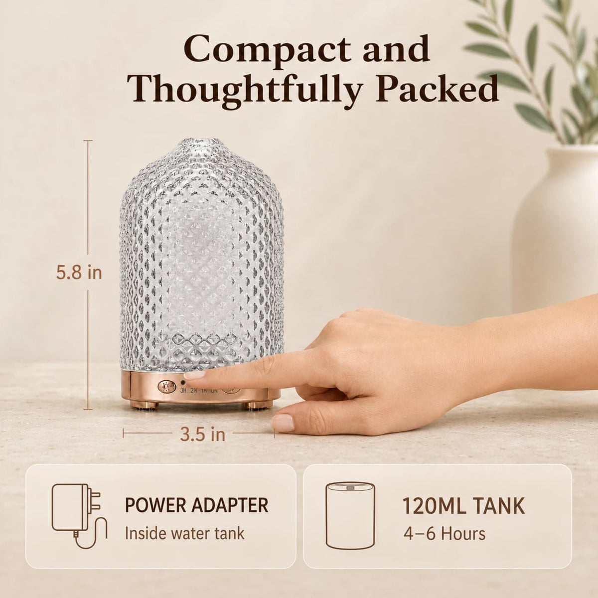 Essential Oil Diffuser, Dimond Glass