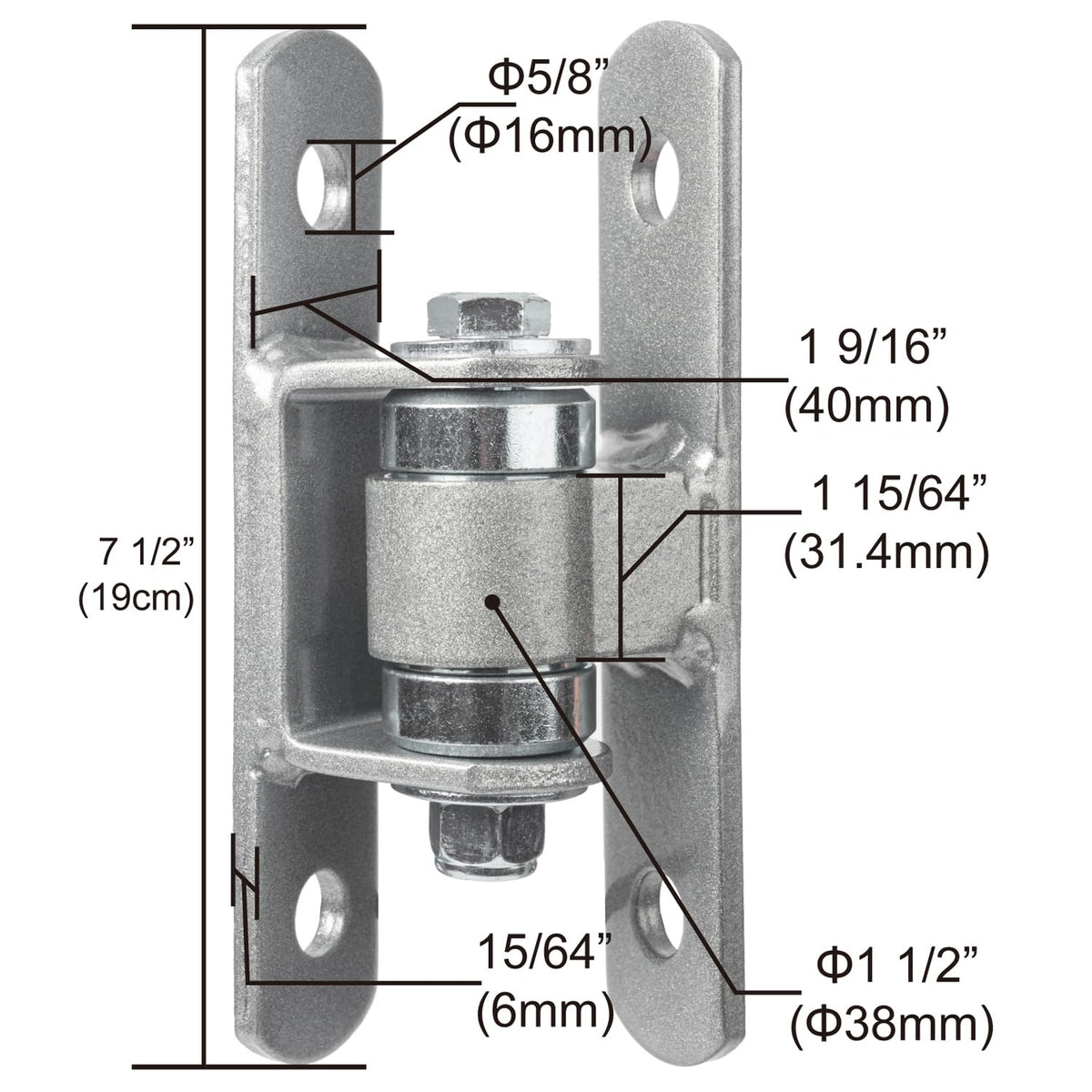 Heavy Duty Bolt on Sealed Bearing Outdoor Gate Hinges - Bolt onto Gate and Post for Large Heavy Driveway Gates Up to