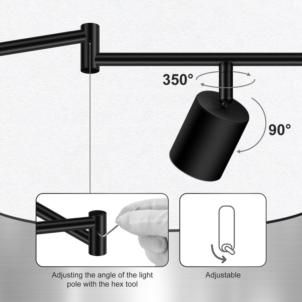 8 Light Track Lighting Fixtures Ceiling, Matte Black Kichen Track Lighting Fixtures, Rotatable Light Heads