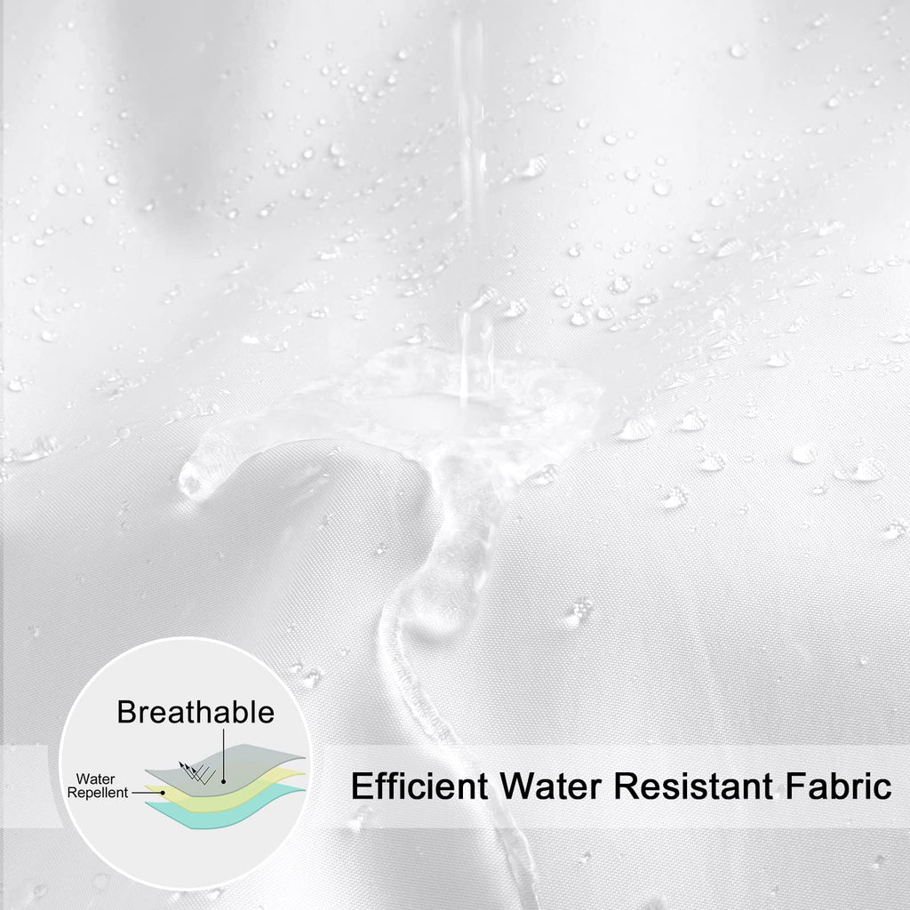 Shower Curtain Liner 72 x 80 inches Long, Water-Repellent Weighted Bottom Solid White Fabric Shower Curtain