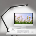 LED Desk Lamp with Clamp, Architect Desk Lamp with Dual Light and Adjustable Swing Arm, Clip-on Eye-Care 4 CCT Modes