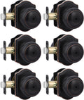 Oil Rubbed Bronze Door Knobs Interior, Bedroom Door Knob & Bathroom for Privacy, Bronze Interior Door Knobs 6 Pack