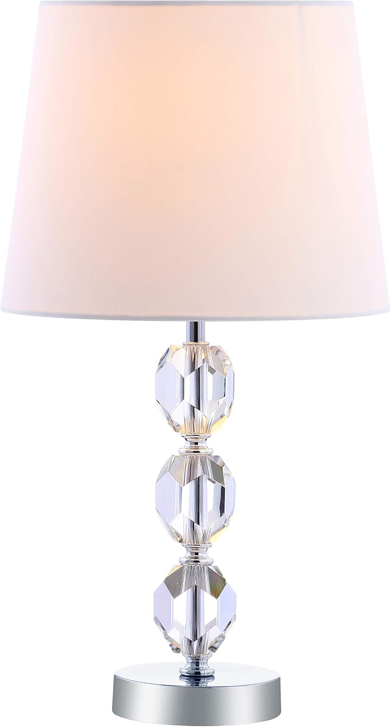 Brockton Clear Crystal/ Chrome 19-inch Bedroom Living Room Home Office Desk Nightstand Table Lamp (LED Bulb Included)