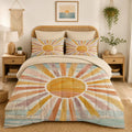 Queen Comforter Set with Sheets, 7 Pieces Boho Sun Bedding