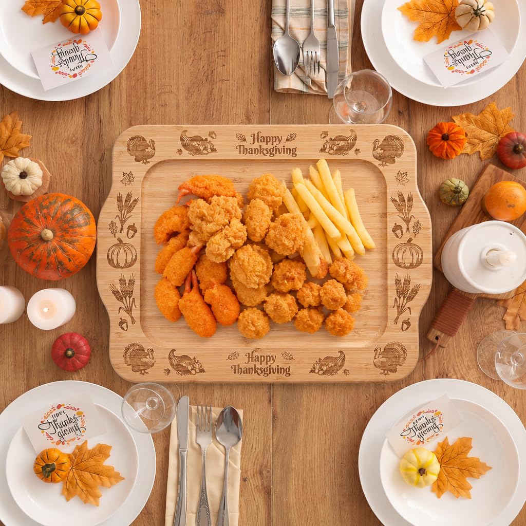 Thanksgiving Large Charcuterie Board Large Bamboo Serving Tray
