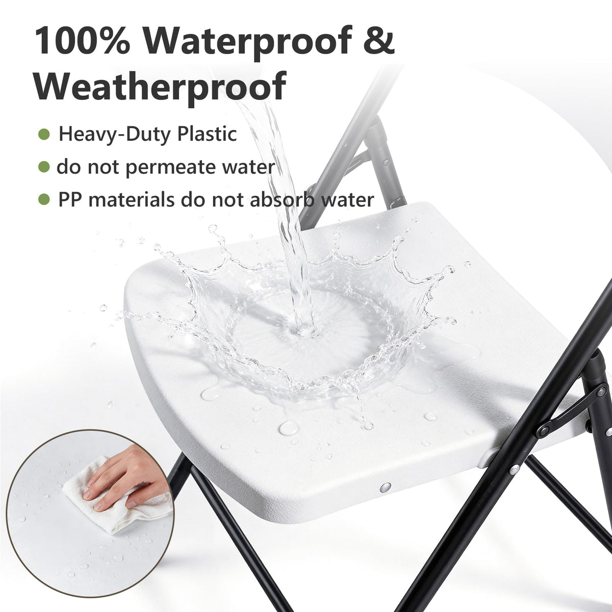 Folding Chairs 6 Pack, Outdoor Folding Chairs for Outside Indoor, Portable 350 lbs Capacity Heavy Duty Plastic Metal