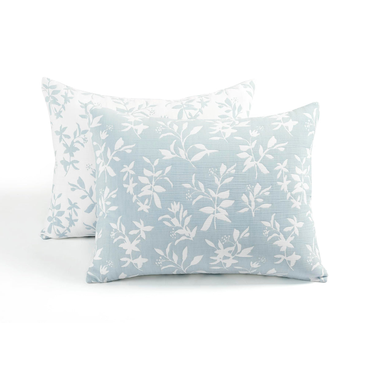 Floral Jacquard Reversible Matelasse Quilt 3 Piece Set Blue - Floral Bedding Set Quilt