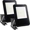 2 Pack LED Flood Lights Outdoor, 100W 10000LM Super Bright Outside Work Light with Plug, IP65 Waterproof, 6500K