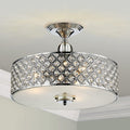 3-Light Modern Semi-Flush Mount Chandelier for Bedrooms and Low-Ceiling Rooms