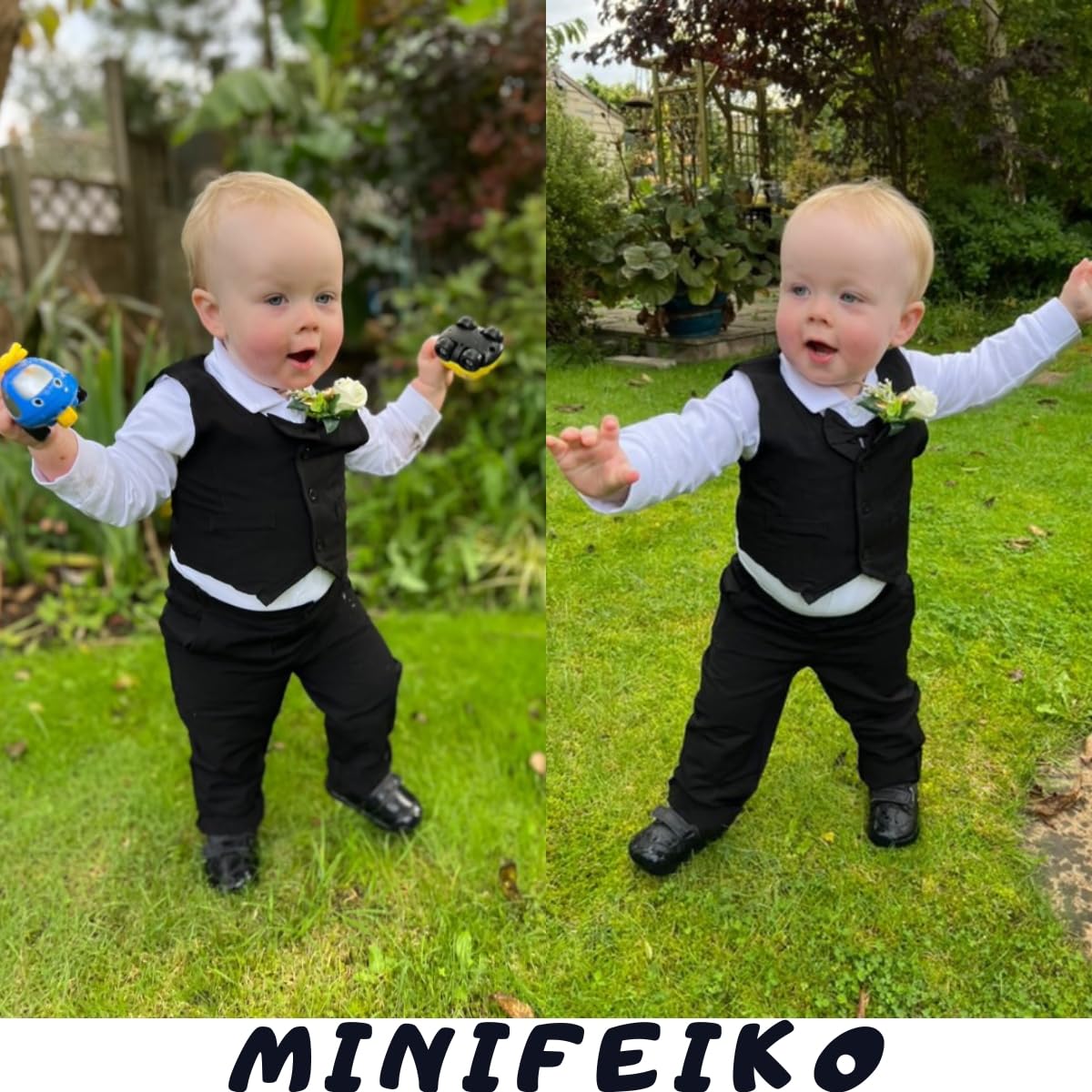 Baby Boy Suits Infant Gentleman Outfit Formal Suit Set Black