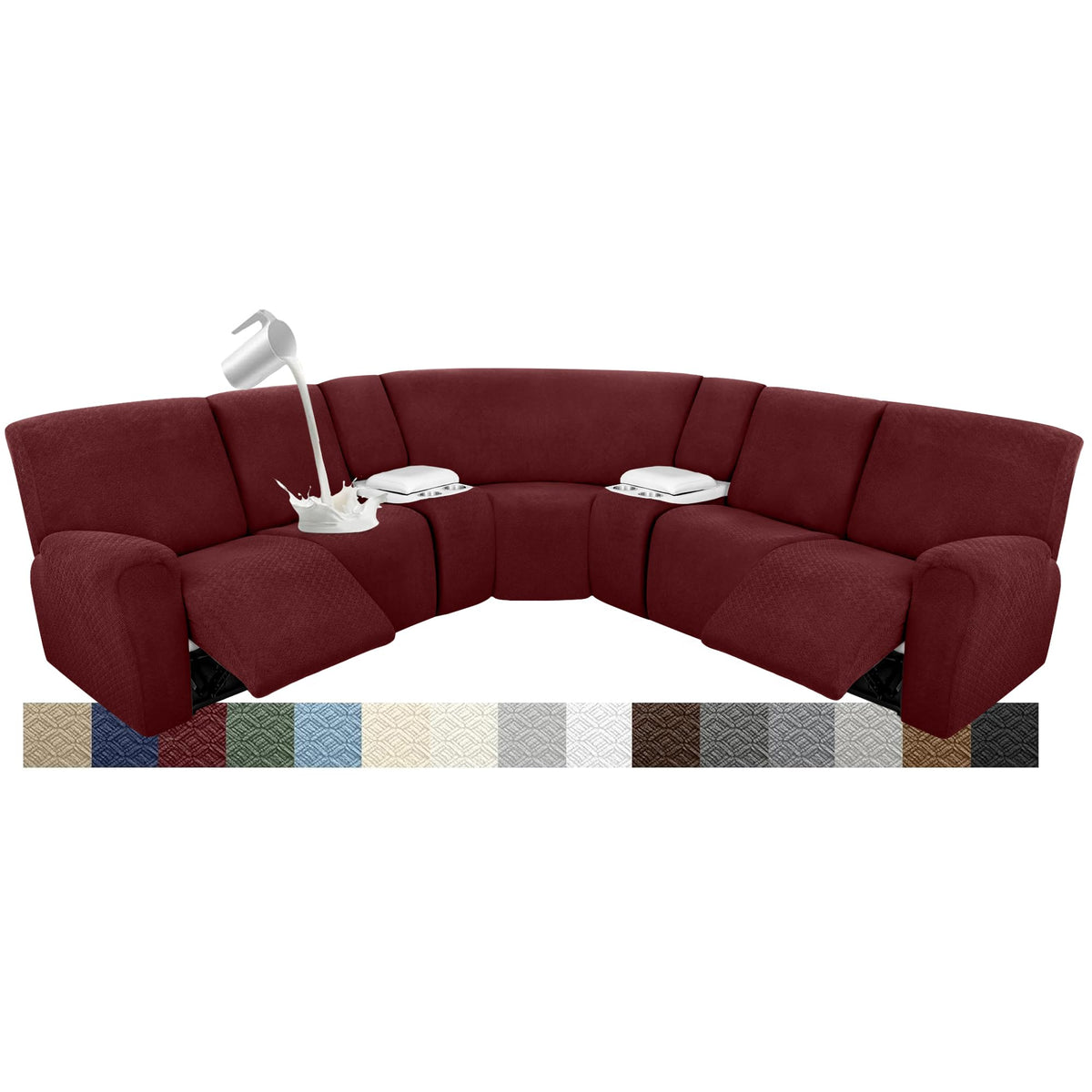 Waterproof Reclining Sectional Couch Covers Washable L Shaped Christmas Sectionals Recliner Sofa Covers Stretch