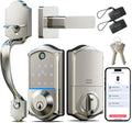 8-in-1 Fingerprint Smart Front Door Lock Set, Satin Nickel