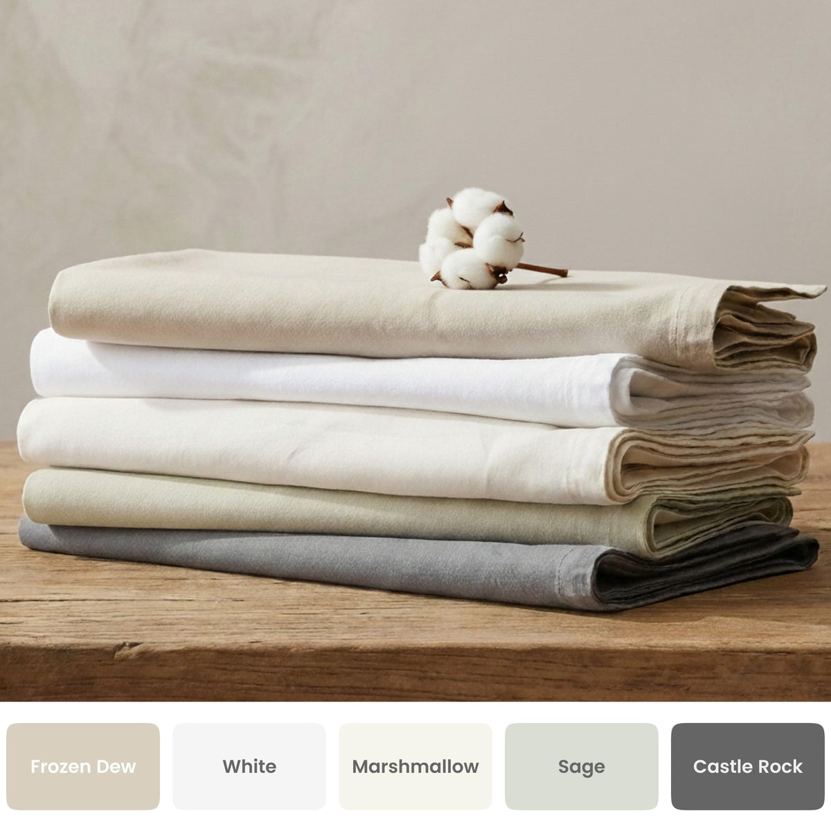 100% Organic Washed Cotton Percale Weave Sheets, GOTS Certified Sheets for Bed, 17" Deep Pocket - 4