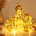 Lighted Glass Pumpkin Decor