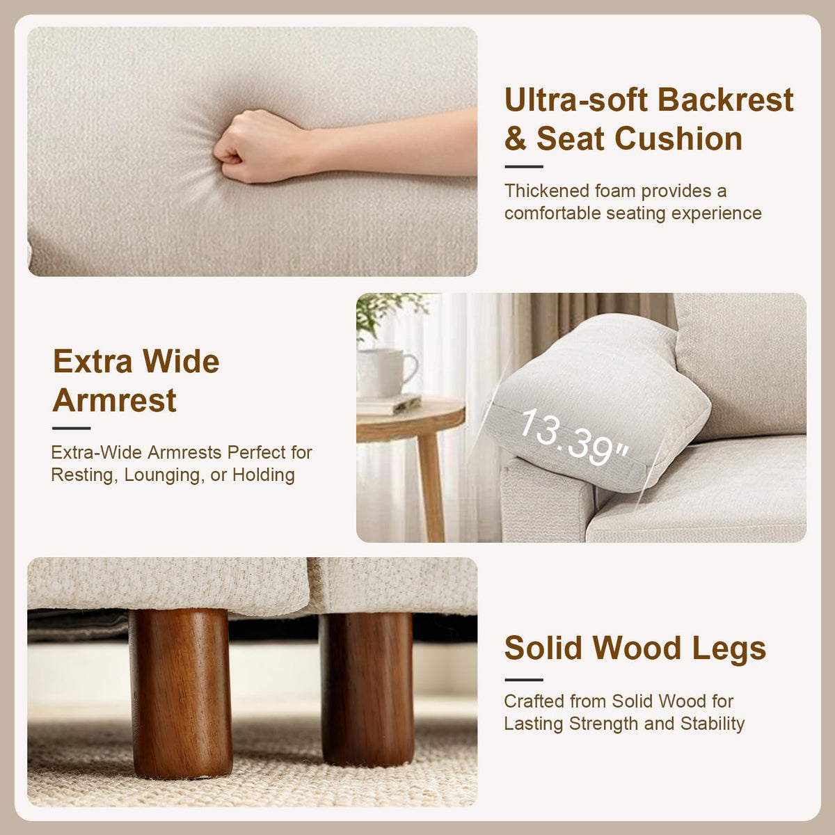 145′′ Oversized Sectional Couch, U Shaped Modular Cloud Sofa