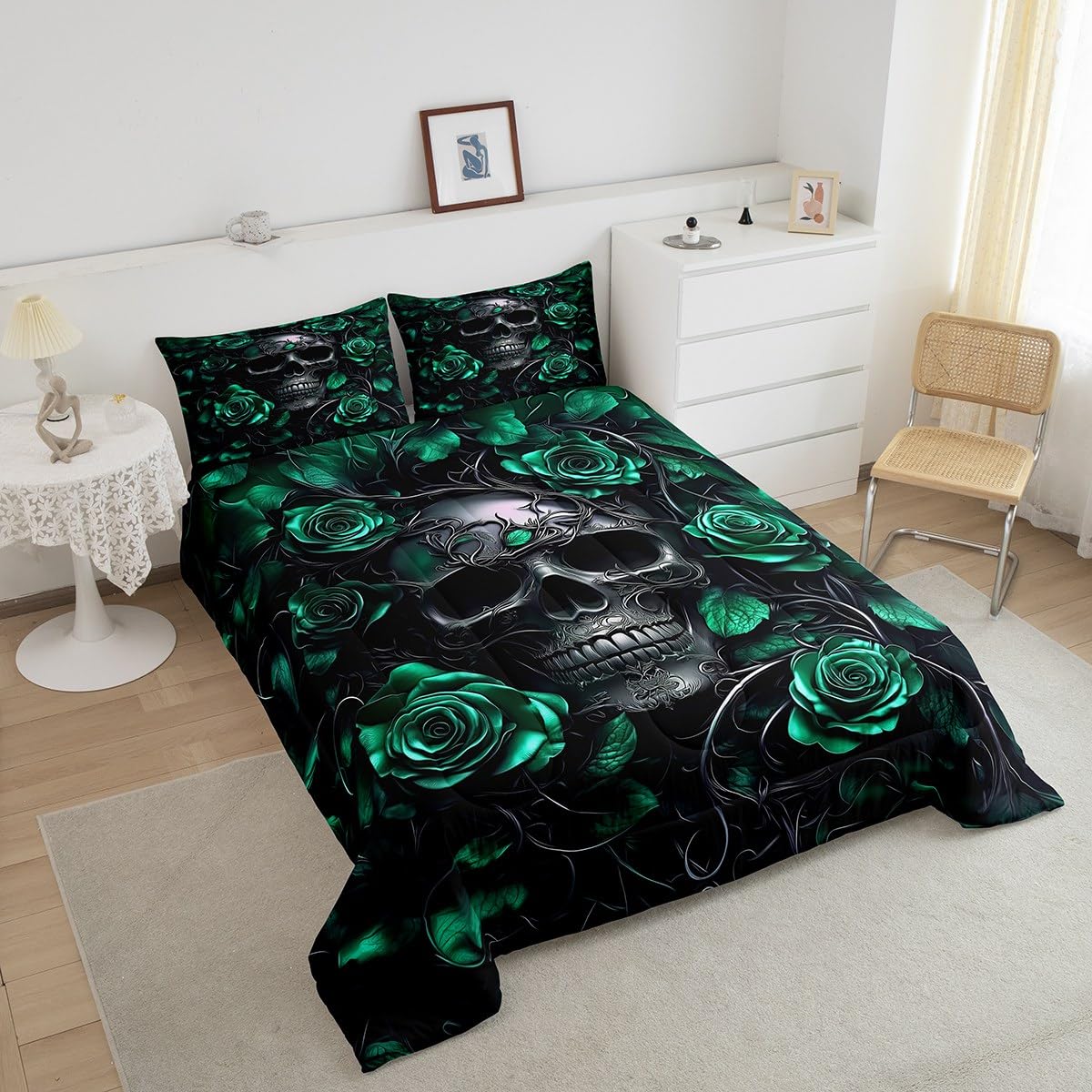 Adults Gothic Comforter Set Bohemian Boho Goth King Bedding Set