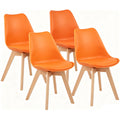 Inspired Eames Style Mid Century Modern Shell Dining Chairs (Orange, Set of 4)