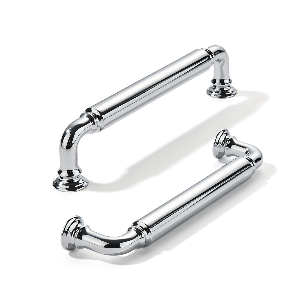 10-Pack Polished Chrome Heavy-Duty Solid Cabinet Pulls, 5 Inch (128mm) Hole Center, Drawer Pulls, Cabinet Hardware