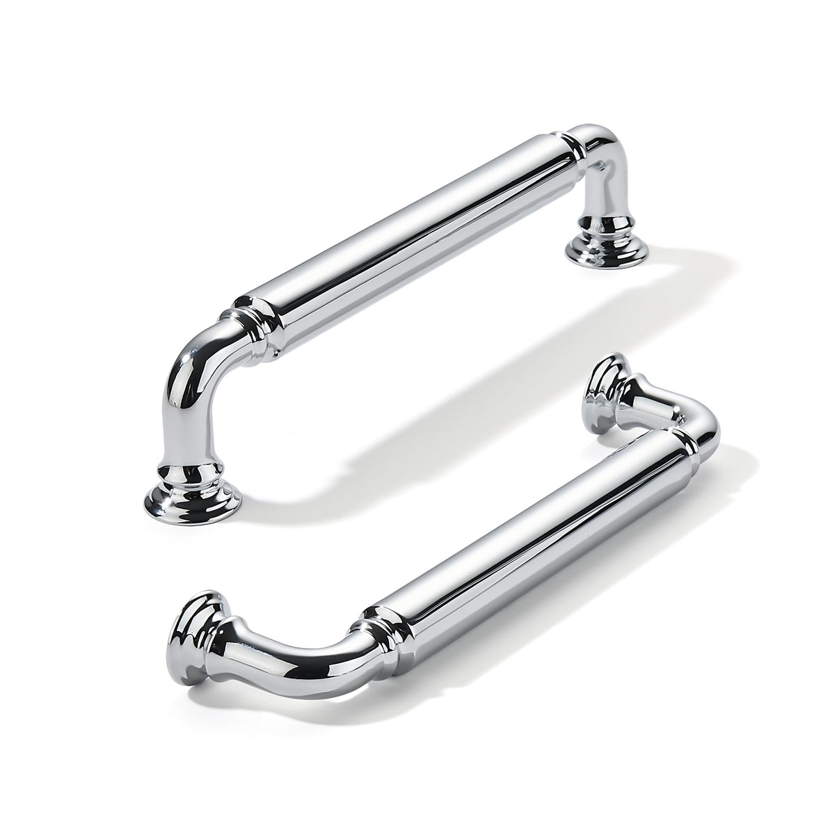 10-Pack Polished Chrome Heavy-Duty Solid Cabinet Pulls, 5 Inch (128mm) Hole Center, Drawer Pulls, Cabinet Hardware