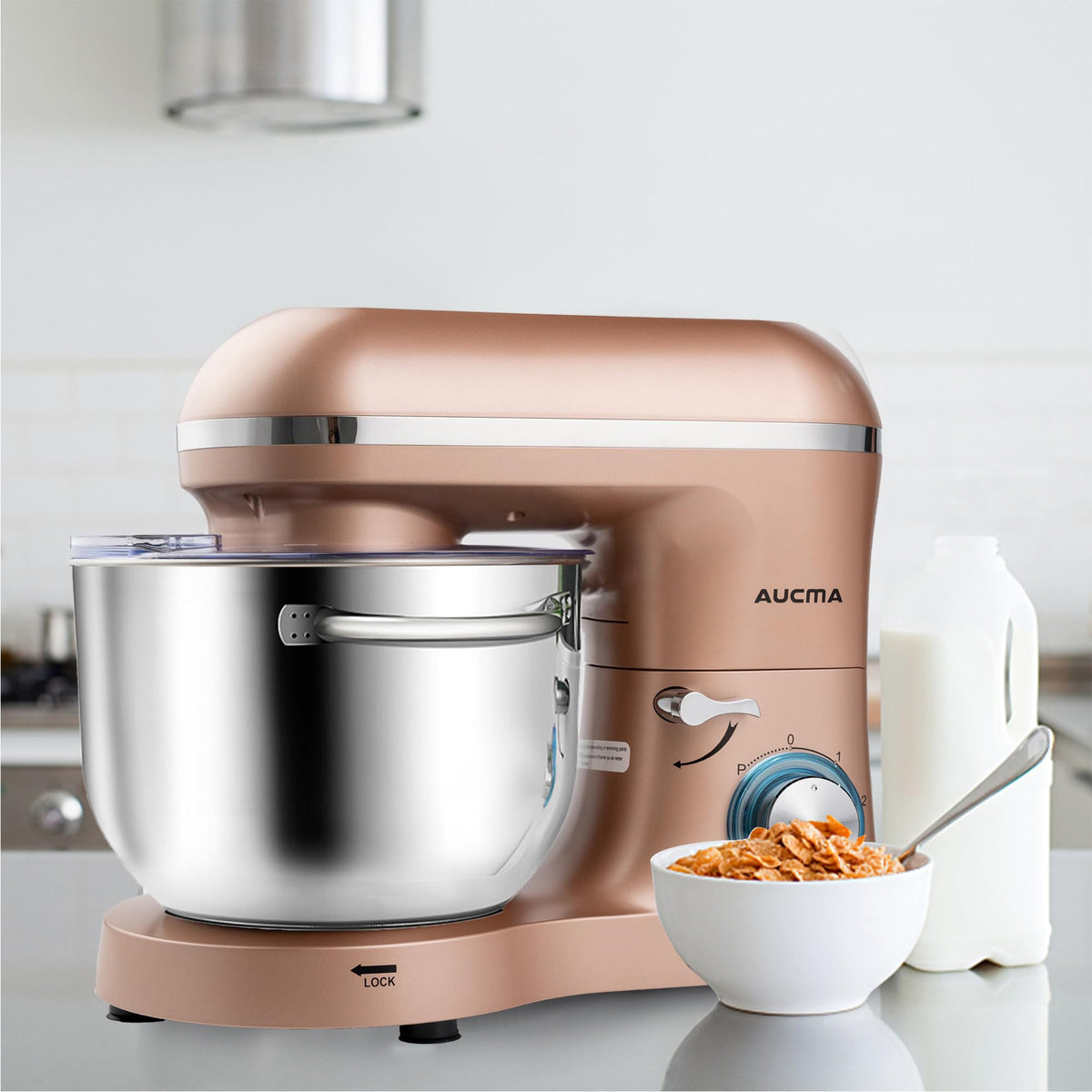 Stand Mixer,6.5-QT 660W 6-Speed Tilt-Head Food Mixer, Kitchen Electric Mixer with Dough Hook, Wire Whip & Beater