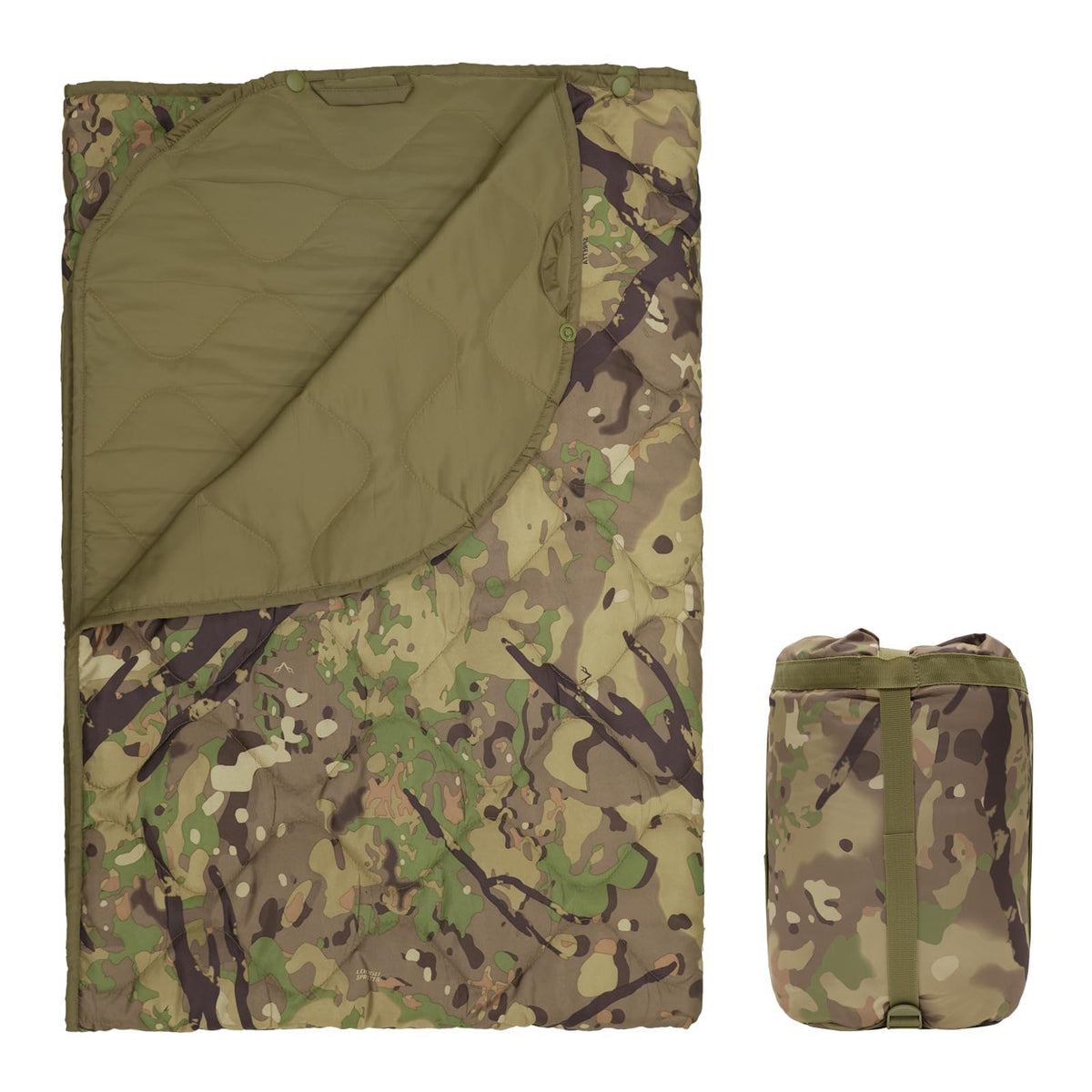 Camo Blanket Waterproof Poncho Liner for Outdoor Camping, Hiking, Hunting, Survival, Backpacking, Picnicking, Fishing