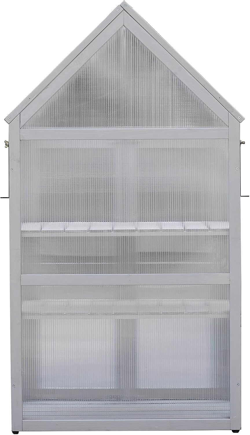 Mini Greenhouse Kit Outdoor Tiered Plant Stand with Adjustable Shelves, Small Greenhouse for Outside Patio, Indoor