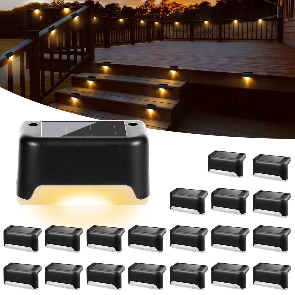 Solar Deck Lights Outdoor 20 Pack, Waterproof Led, Warm White