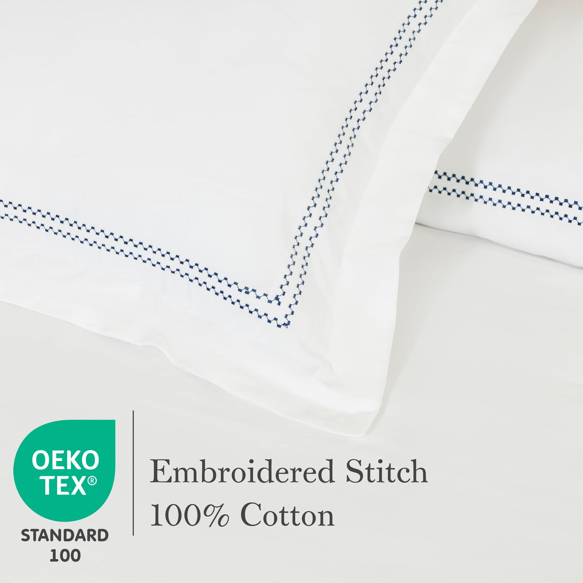 White Duvet Cover Queen 100% Cotton Embroidered 3 Piece Set