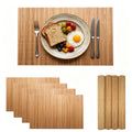 4-Pack Bamboo Placemats,Woven Heat-Resistant Rectangular Table Mats,Natural Dining Place Mats,Rustic Japanese Style