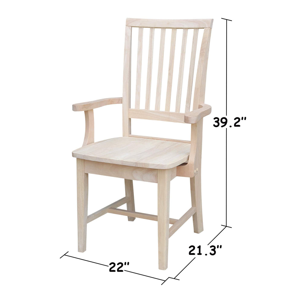 Mission Arm Chair, Solid Wood, Unfinished