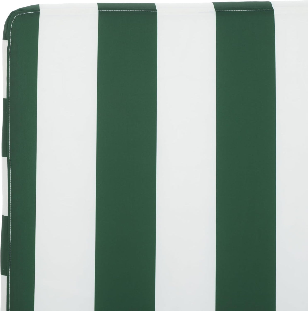 Outdoor Chaise Lounge Chair - Heather Tan & Hunter Green Stripe - Steel and Woven Rope - Adjustable