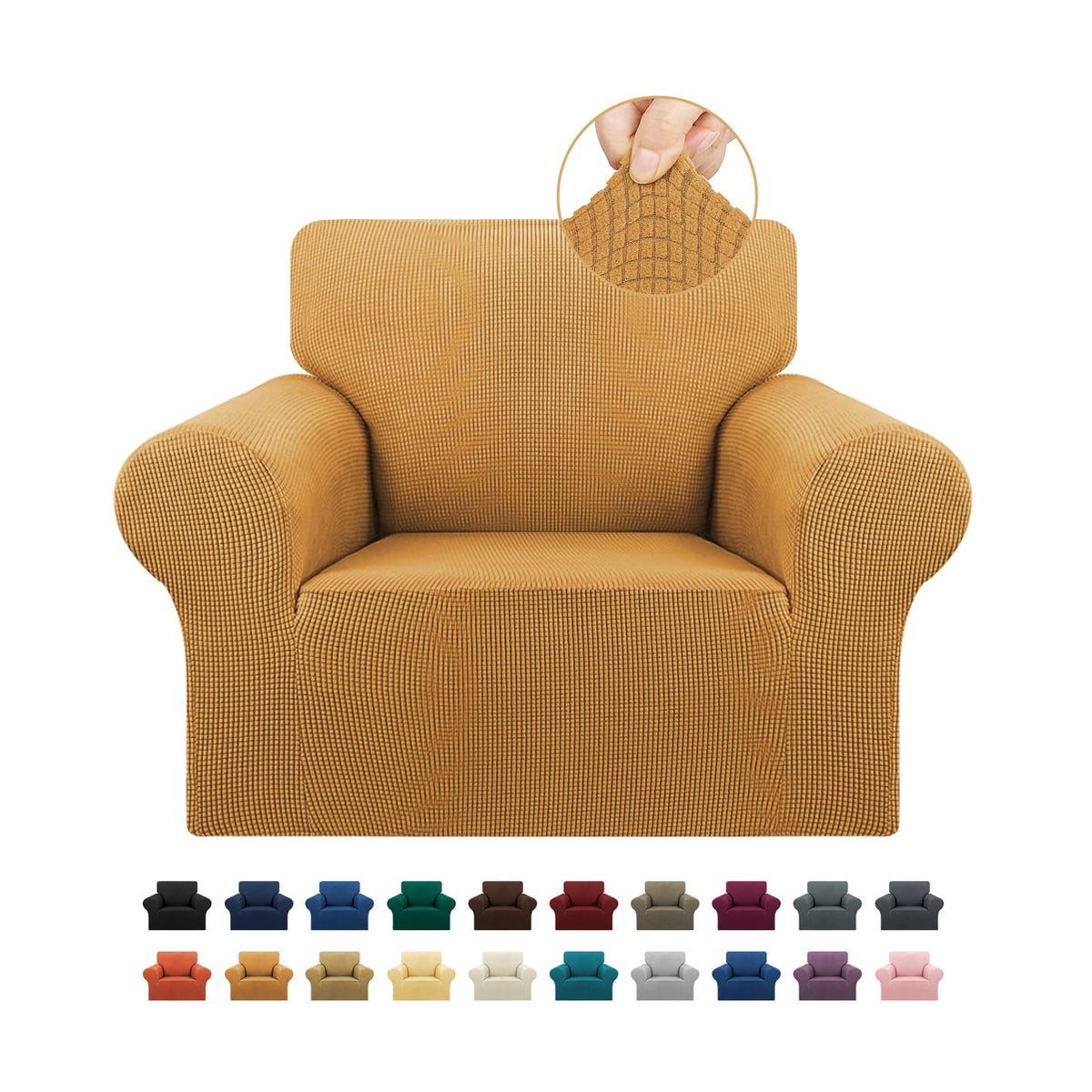 Stretch Chair Sofa Slipcover, Single Couch Cover, Golden