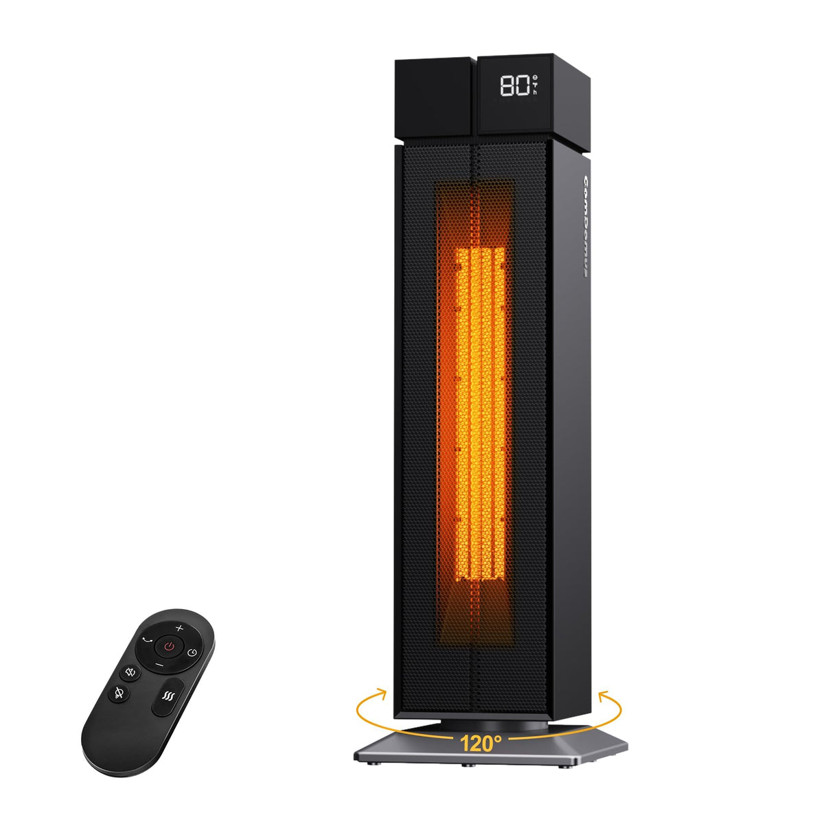 Space Heater Large Room, 25" Black Electric Heaters for Indoor Use