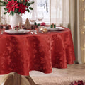 Christmas Jacquard Round Tablecloth 70 Inch, Red