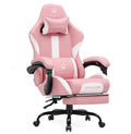 Gaming Chair with Pocket Spring Cushion, Leather Office Chair with Ergonomic High Back & Lumbar Support for Back Pain